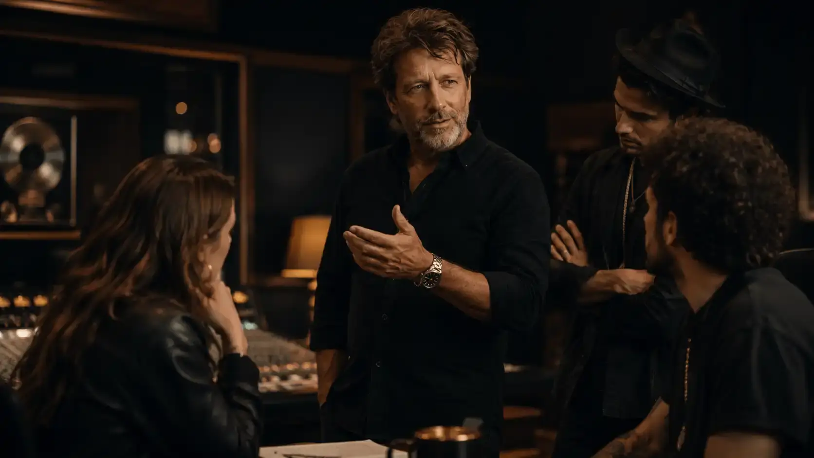 Melcon Wagner producing a rock band album in the studio
