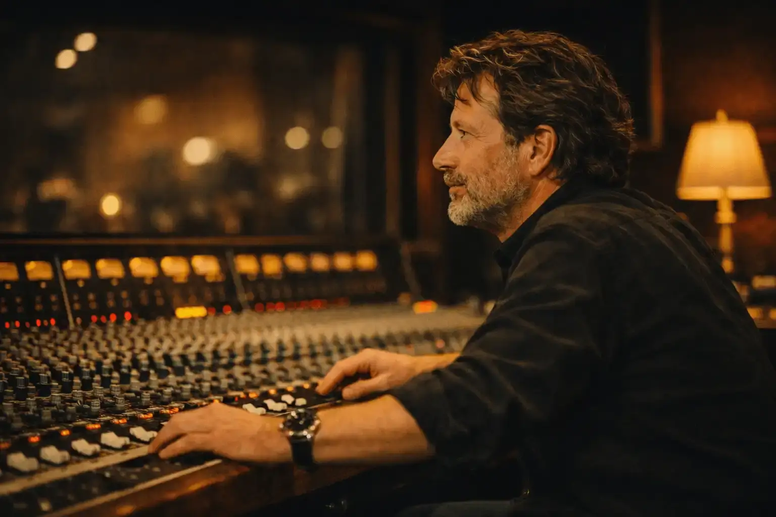 Melcon Wagner at the mixing console
